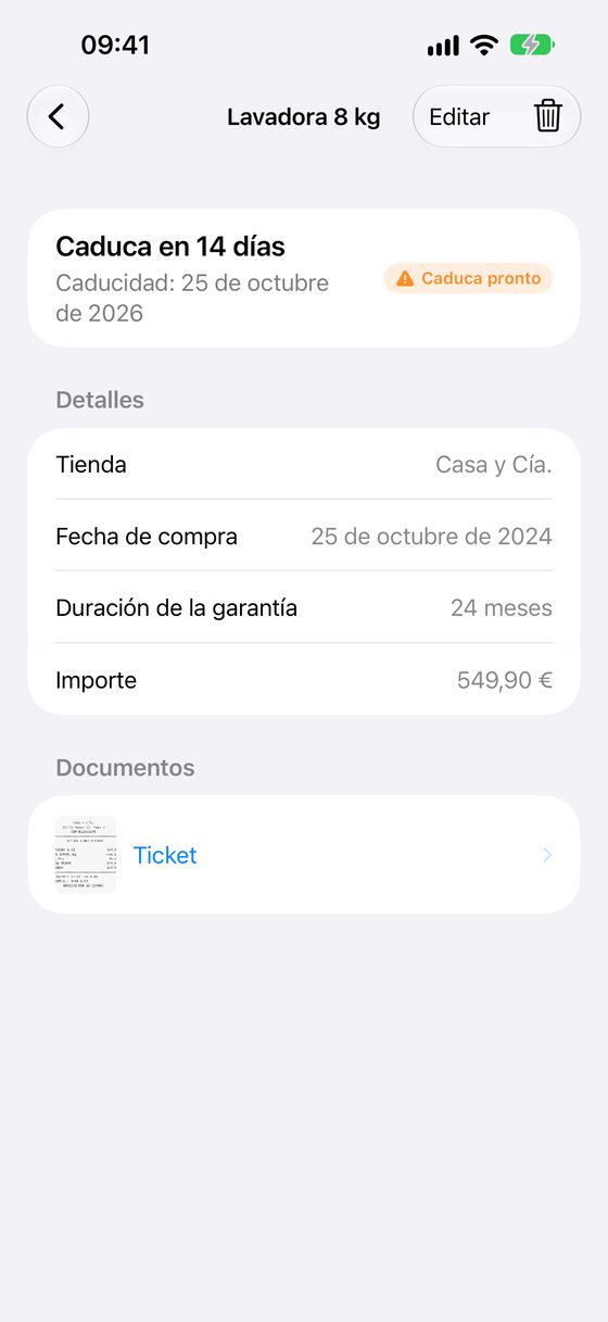Una garantía con su ticket