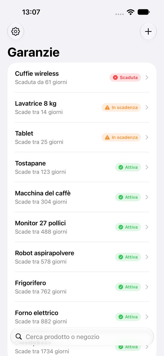 La liste des garanties, triée par date d’expiration